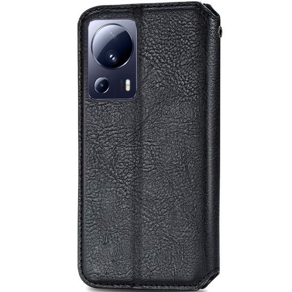 Шкіряний чохол-книжка GETMAN Cubic (PU) для Xiaomi 13 Lite Штучна шкіра, Слот для візитки, Чорний | Зображення 1