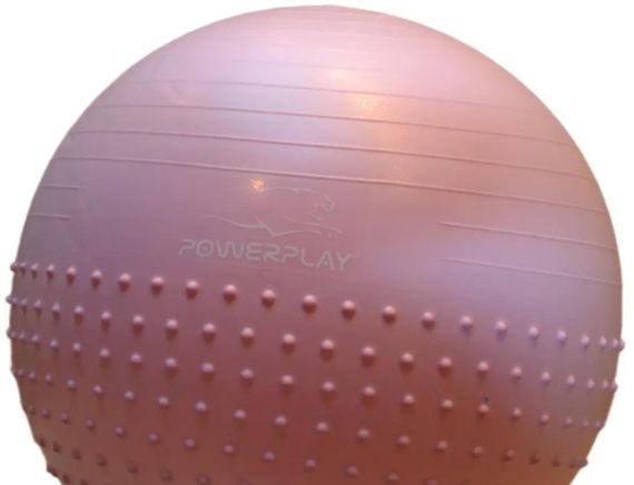 М'яч для фітнесу (фітбол) напівмасажний PowerPlay 4003 Ø65 cm Gymball Ліловий + помпа (PP_4003_65cm_Violet) | Зображення 3