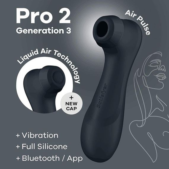Смарт-вібратор з ефектом пульсації Satisfyer Pro 2 Generation 3 чорний Sex Aura | Зображення 5