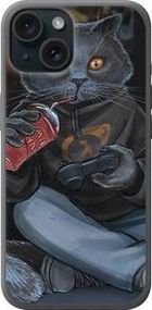 Чохол на iPhone 15 gamer cat із силікону FCh_033342