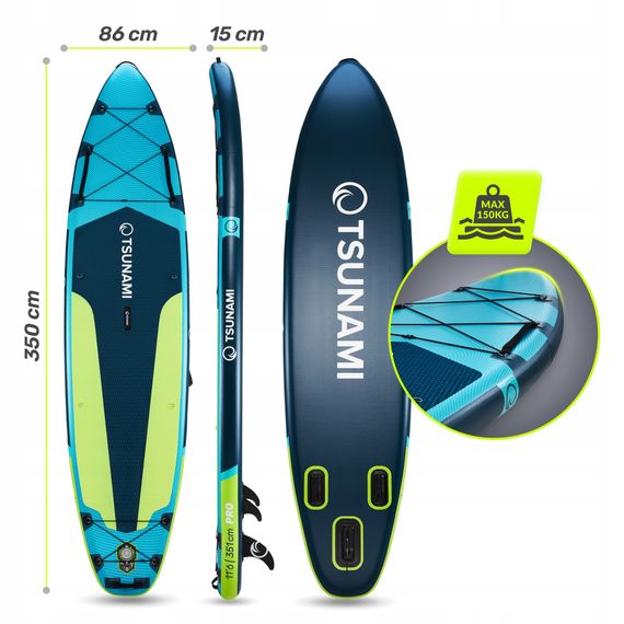 Надувна SUP дошка TSUNAMI PRO 350 см з веслом T14 (P-5905973405621) | Зображення 5