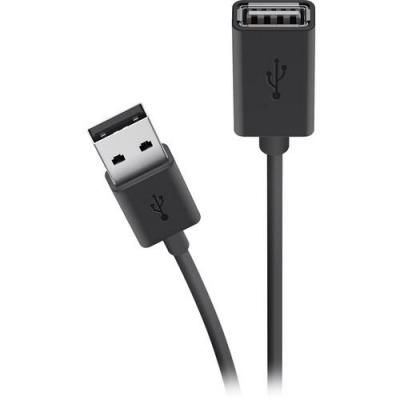 Кабель Belkin USB-A - USB-AF, (AM/AF) Extension cable 3m, black (F3U153BT3M)