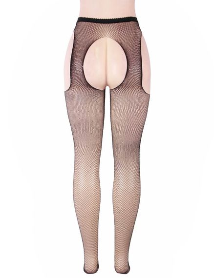 Колготки прикрашені стразами з імітацією панчох Star Night Diamonds Pantyhose чорний, XS-M | Зображення 5