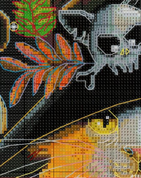 Набор для вышивания по нанесённой на канву схеме "Cat wizard 1". AIDA 14CT printed 44*45 см | Зображення 5