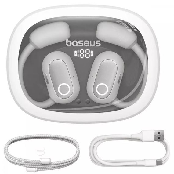 Бездротові TWS навушники Baseus Eli Fit OS Open-Ear (A00073200) Moon White | Зображення 3