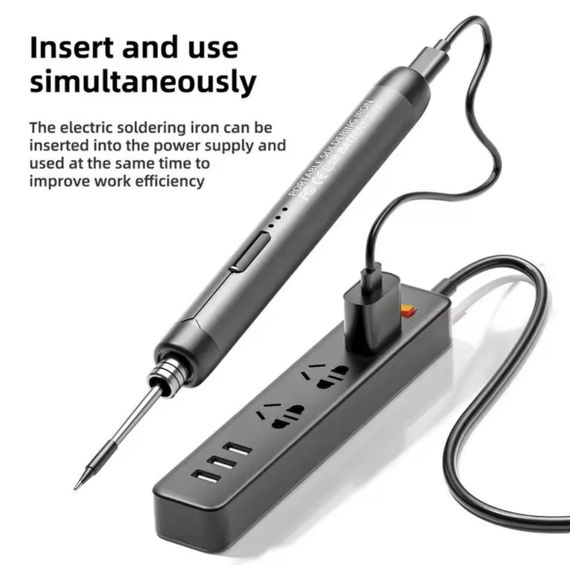 Портативный USB/беспроводной паяльный набор с регулируемой температурой. Черный | Зображення 1
