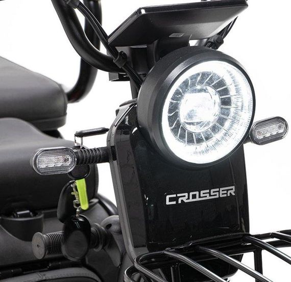 Электротрайк Crosser TR-1 LFP 1500W 76.8V 30Ah, трехколесный электроскутер, до 75 км, для взрослых и пожилых Чорний | Зображення 6