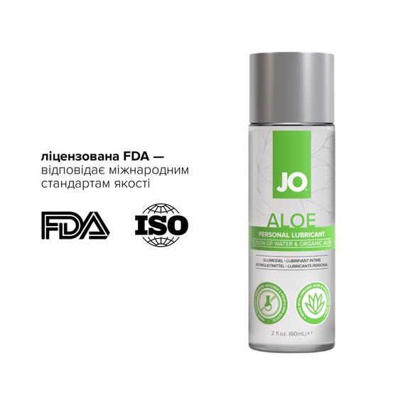 Змазка на водній основі JO H2O Organic Aloe (60 мл), зволожувальний та заспокійливий ефект | Зображення 4