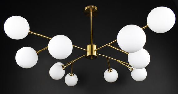 Люстра стельова на 12 лампочок 27432 Латунь 42-72х110х110 см. | Зображення 3