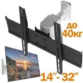 Кронштейн утримувач для телевізора ETW-101 діагоналлю 14 - 32" / Універсальний настінний тримач до 40 кг