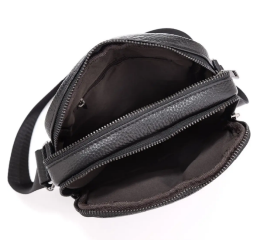 Сумка чоловіча через плече шкіряна чорна Tiding Bag IT-73302 | Зображення 7