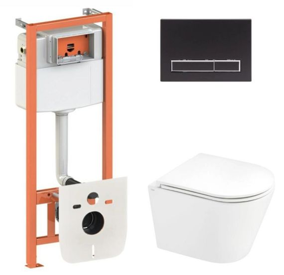 Набір Qtap Nest 4 в 1 підвісний унітаз Scorpio Ultra Quiet 520x365x365 + комплект інсталяції QT1433053EUQW45167