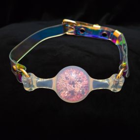 Кляп-кулька прозора UNIVIBE з рожевим каменем, силіконовий Sex Aura