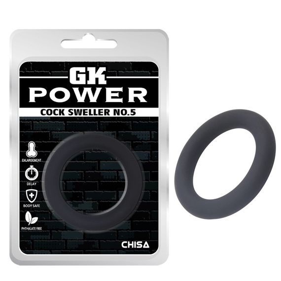Кольцо эрекционное Chisa GK Power Cock Sweller №5, черное sexstyle