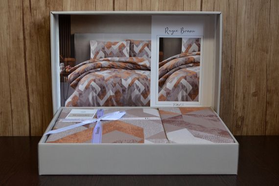 Постільна білизна First Choice Homesko Ranforce 160 х 220 см Rayce Brown | Зображення 1