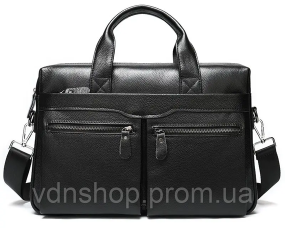 Мужская сумка для офиса 39x28×8, портфель папка для ноутбука и бумаг SK N76955 черный | Зображення 1