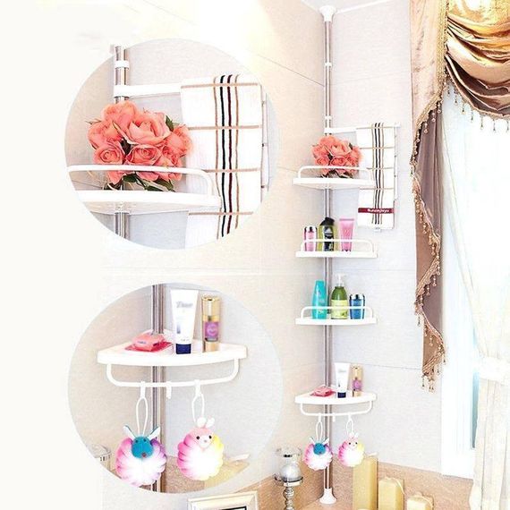 Кутова телескопічна полиця у ванну Multi Corner Shelf, Кутова полиця у ванну на розпірці. | Зображення 5