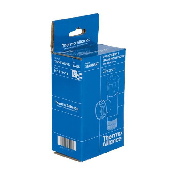 Кран кутовий Thermo Alliance Standart 1/2"НН неірж., з керам. буксий TAS347W1515SS | Зображення 7