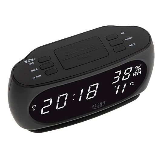 Настільний годинник-будильник Adler AD 1186 Black | Зображення 2
