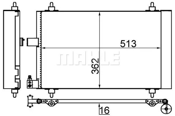 Радіатор кондиціонера Citroen C5 II/III/C6/Peugeot 407 1.6-3.0D 04-, MAHLE/KNECHT (AC585001S) | Зображення 4