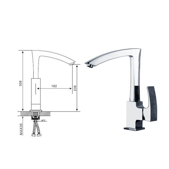 Змішувач для кухні Gappo Jacob G4007 | Зображення 1