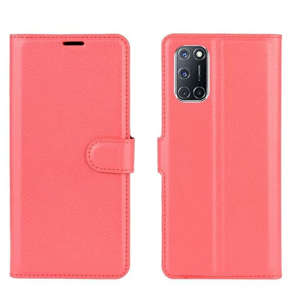 Чохол книжка з кишенями для карт на Oppo A74 колір Червоний | Зображення 5