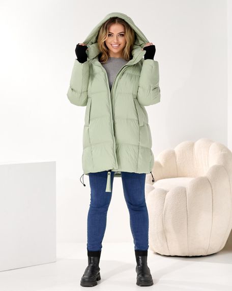 Зимова куртка великого розміру світло зеленого кольору | Зображення 5