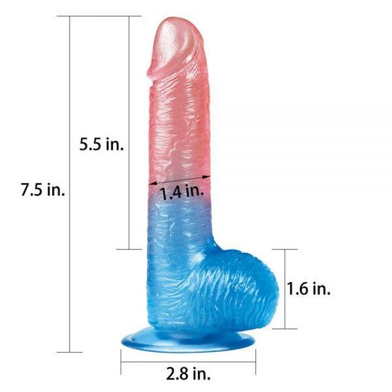 Двоколірний Фалоімітатор 7.5" Dazzle Studs Sex Aura | Зображення 3