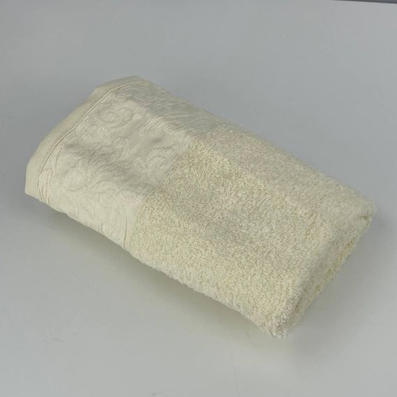 Рушник для обличчя махровий Febo Vip Cotton Botan Туреччина 6399 молочний 50х90 см | Зображення 4