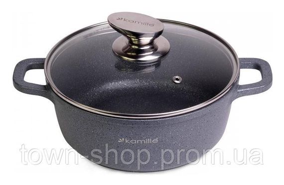 Кастрюля Kamille Landes Grey 2.3л с литыми алюминиевыми ручками KM-4424