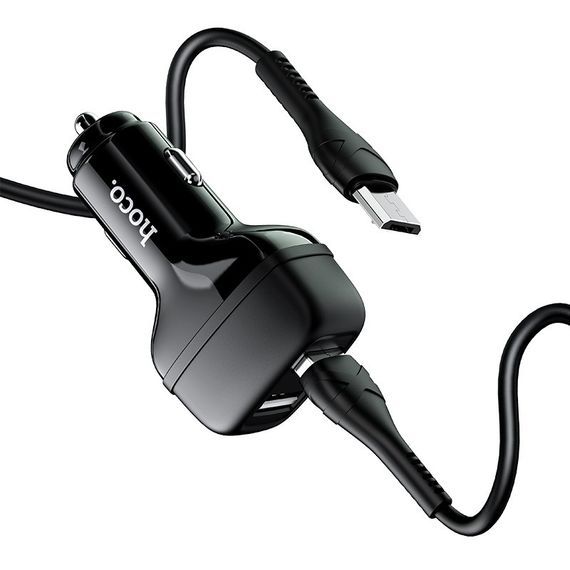 АЗП Hoco Z36 Leader 2.4A (2USB-A) + кабель USB to MicroUSB Чорний | Зображення 7