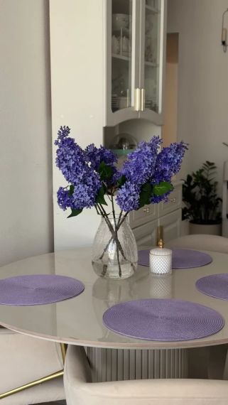 Сирень голубая латексная, премиум качество, искусственные цветы Real Touch, большая ветка 72 см | Зображення 9