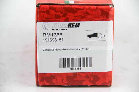 Колодки передні гальмівні Caddy/Cordoba/Golf/Ibiza/Jetta (81-03), GOODREM (RM1366) | Зображення 2