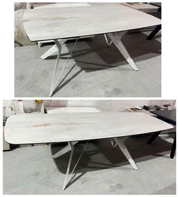 Обеденный стол Marseille T7538C-1624, бежевая матовая керамика Каколонг, размер 160-240х90х76 см