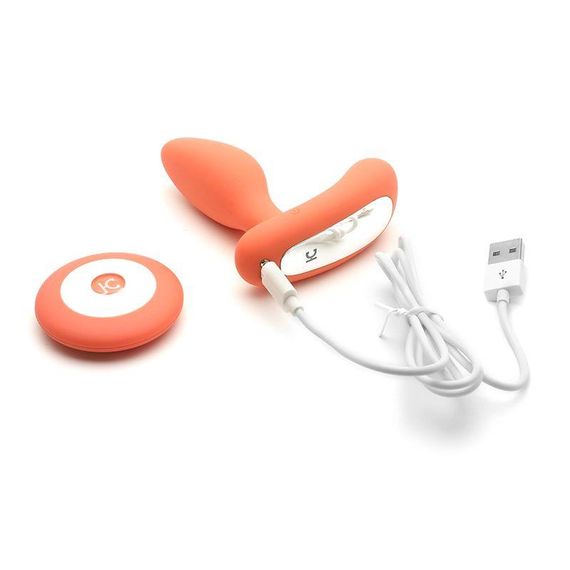 Вібропробка і масажер простати 2-в-1 KISTOY Gordon Orange з пультом ДК, гнучка ніжка | Зображення 7