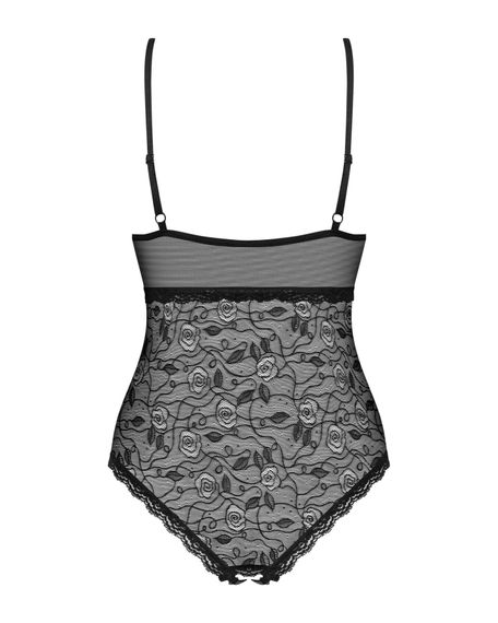 Кружевное боди с доступом Obsessive 818-TED-1 teddy XS/S, черное | Зображення 5