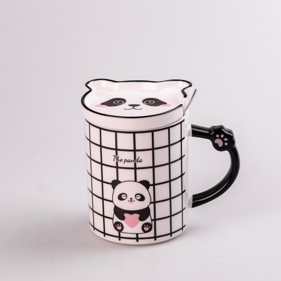 Чашка керамічна The Panda 350мл з блюдцем та ложкою | Зображення 1