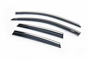 Ветровики с хромом HB (4 шт, Niken) для Volkswagen Polo 2017-2024 гг