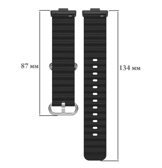 Силіконовий ремінець Primolux Ocean для смарт-годинника Huawei Watch Fit 3 / Fit 4 / 4 Pro - Black | Зображення 5