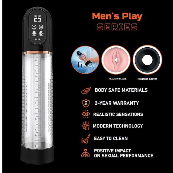 Вакуумная помпа - Automatic Penis Pump For Enlargement & Masturbator Erospace Men’s Play B13 Sex Aura | Зображення 1
