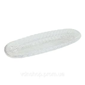 Блюдо сервірувальне 39х13.5х2.5 см скляне для закусок канапе фруктів HP-YH-13