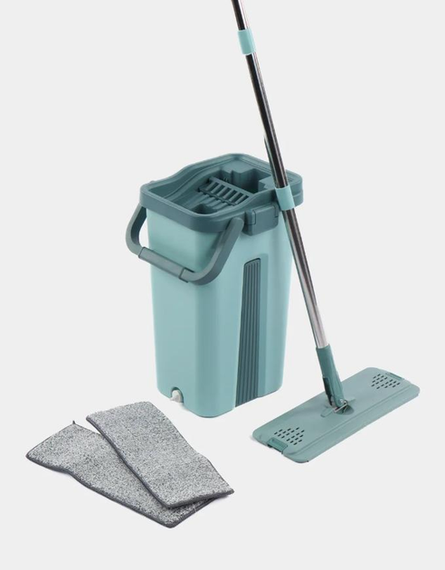 Комплект для уборки швабра лентяй с большим ведром 10л с отжимом Scratch Cleaning Mop | Зображення 6