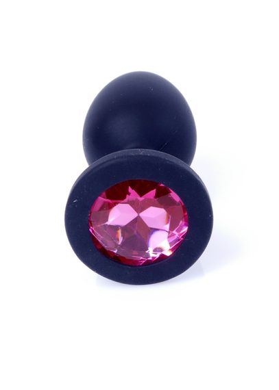 Анальна пробка - Jewellery Silicone Black Plug S Pink | Зображення 3