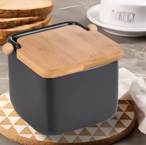 Сахарница Ardesto Midori AR-0907-B 12х12х11 см 840 мл черная