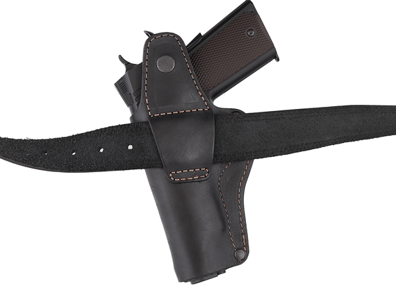 Кобура для Colt 1911 поясна не формована шкіра чорна | Зображення 2