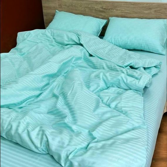 Комплект постільної білизни двоспальний MakSon Elegant Mint, страйп-сатин, 100% бавовна (015-1175210С) | Зображення 1