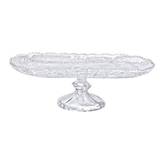 Фруктовница стеклянная на ножке 33.5х15х10 см овальная ваза для фруктов HP-YH-82 | Зображення 3