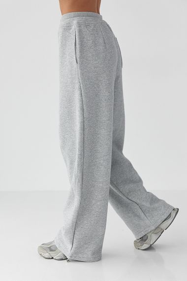 Спортивні штани палаццо з накладною кишенею - сірий цвет, L (є розміри) | Зображення 4