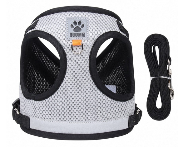 Повідець із шлейкою для собак дрібних порід, розмір XS, світловідбивний, м'який, всесезонний
