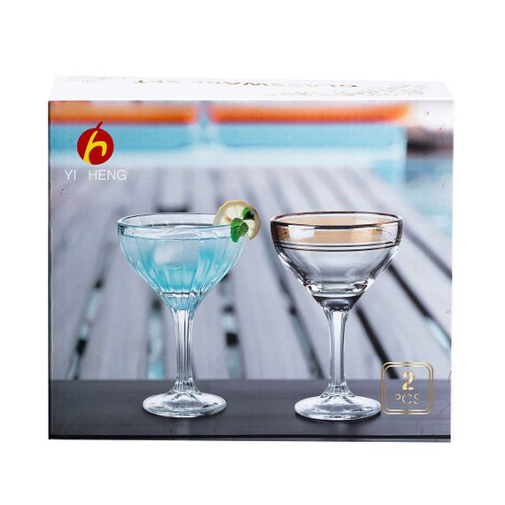 Набор бокалов для коктейлей 2 штуки по 290 мл, розовые HP546 | Зображення 2